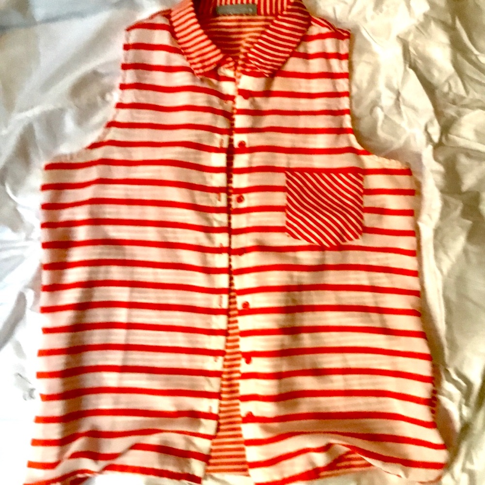 Olivia Moon Sleeveless blouse top button down S